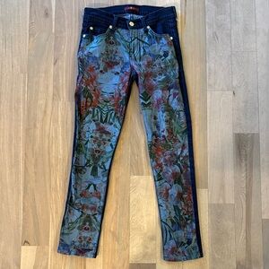 7 For All Mankind Floral Print Skinny Jeans